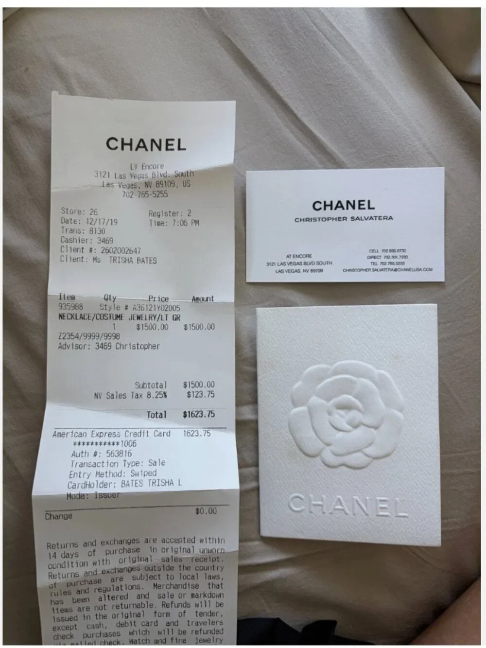 Authentic Chanel Pearl Crystal CC Logo Long Neckalce Ruthenium w Receipt T triba